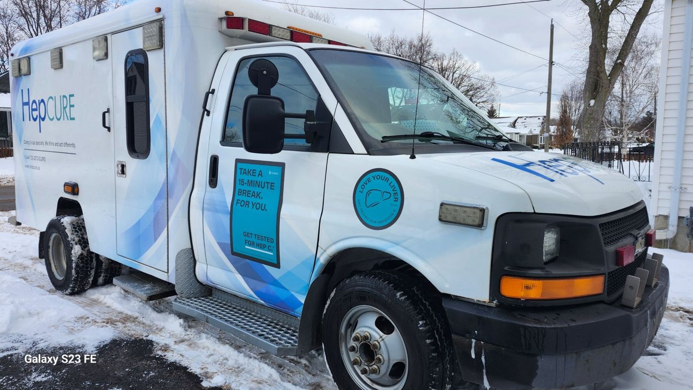 Take 15 campaign — HepCURE mobile unit vehicle wrap decals